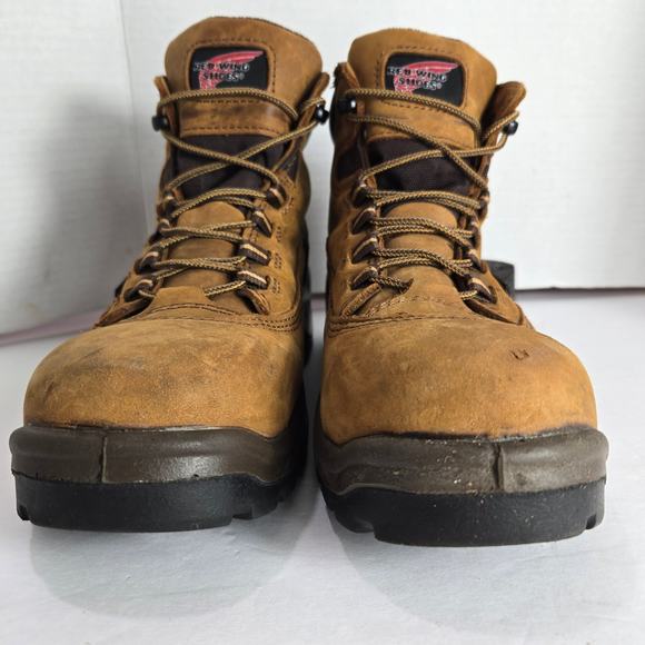 Red Wing Women's Size 8.5 Brown Work Boots Steel Toe Waterproof Slip Resistant - Picture 5 of 10